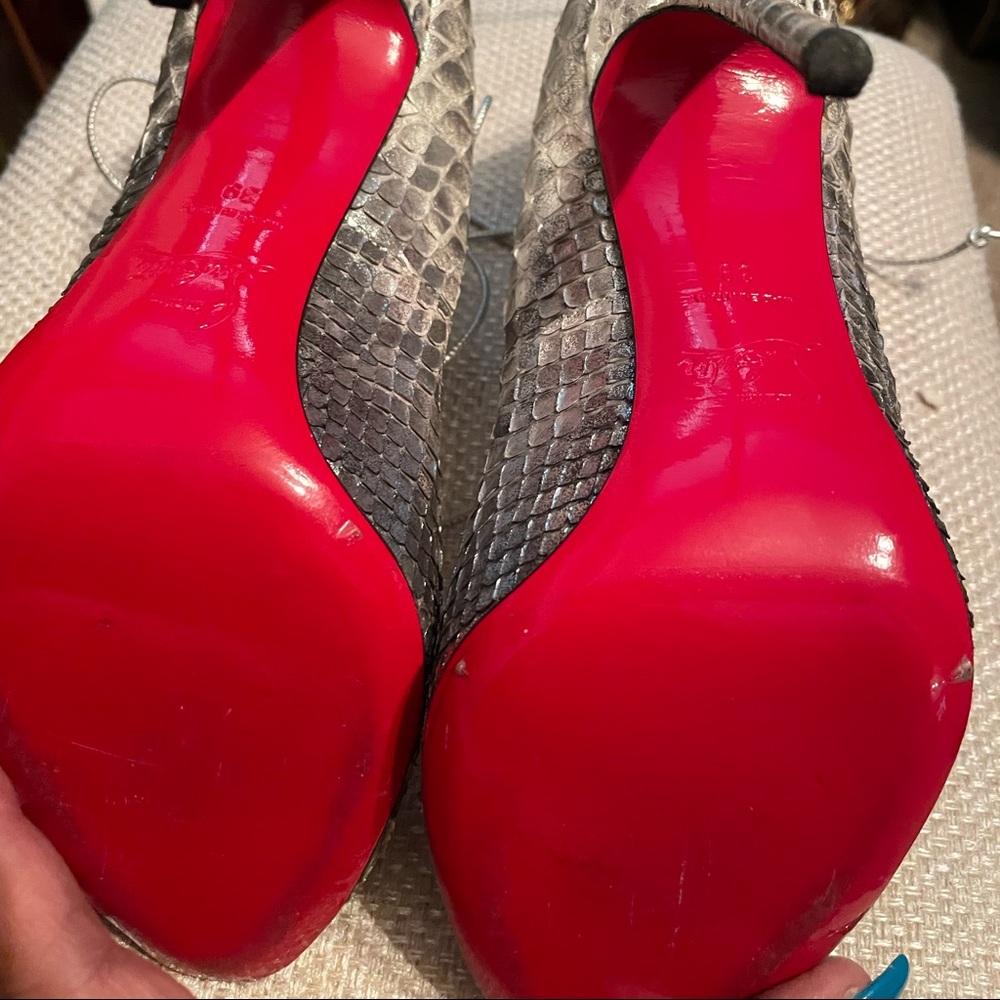 Christian Louboutin Python Leather Mega Vamp Lace… - image 4